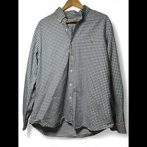Ralph Lauren Classic Fit Blue Checkered Long Sleeve Shirt Men's Size XL